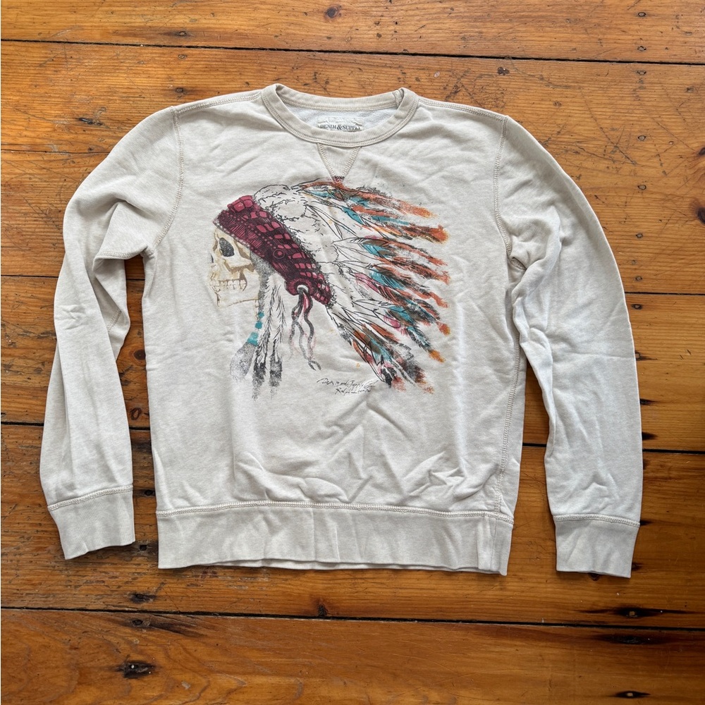 Denim & Supply by Ralph Lauren Native American Chief Skull Crewneck Sweatshirt